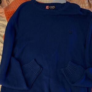 Chaps Blue Crewneck Knit Sweater